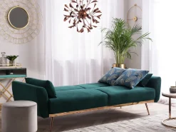 Divano letto 3 posti EINA Velluto Verde smeraldo