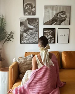Divano letto 3 posti EKSJO Velluto Senape con contenitore