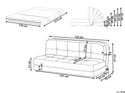 Divano letto 2 posti ESBJERG Lino sintetico Grigio scuro