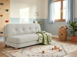 Divano letto 2 posti ESBJERG Lino sintetico Bianco sporco