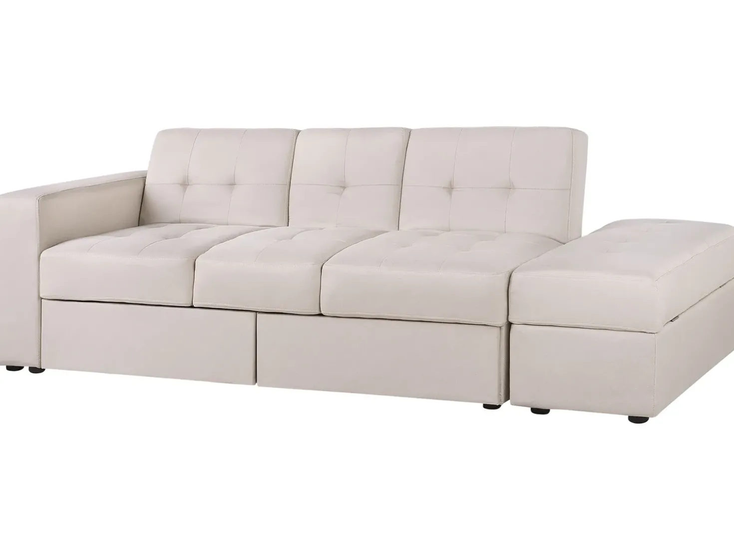 Divano letto 3 posti FALSTER Tessuto Beige con contenitore