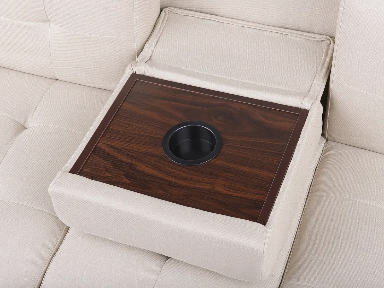 Divano letto 3 posti FALSTER Tessuto Beige con contenitore