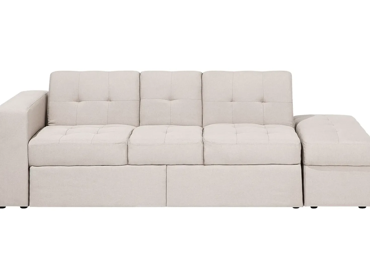 Divano letto 3 posti FALSTER Tessuto Beige con contenitore