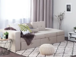 Divano letto 3 posti FALSTER Tessuto Beige con contenitore