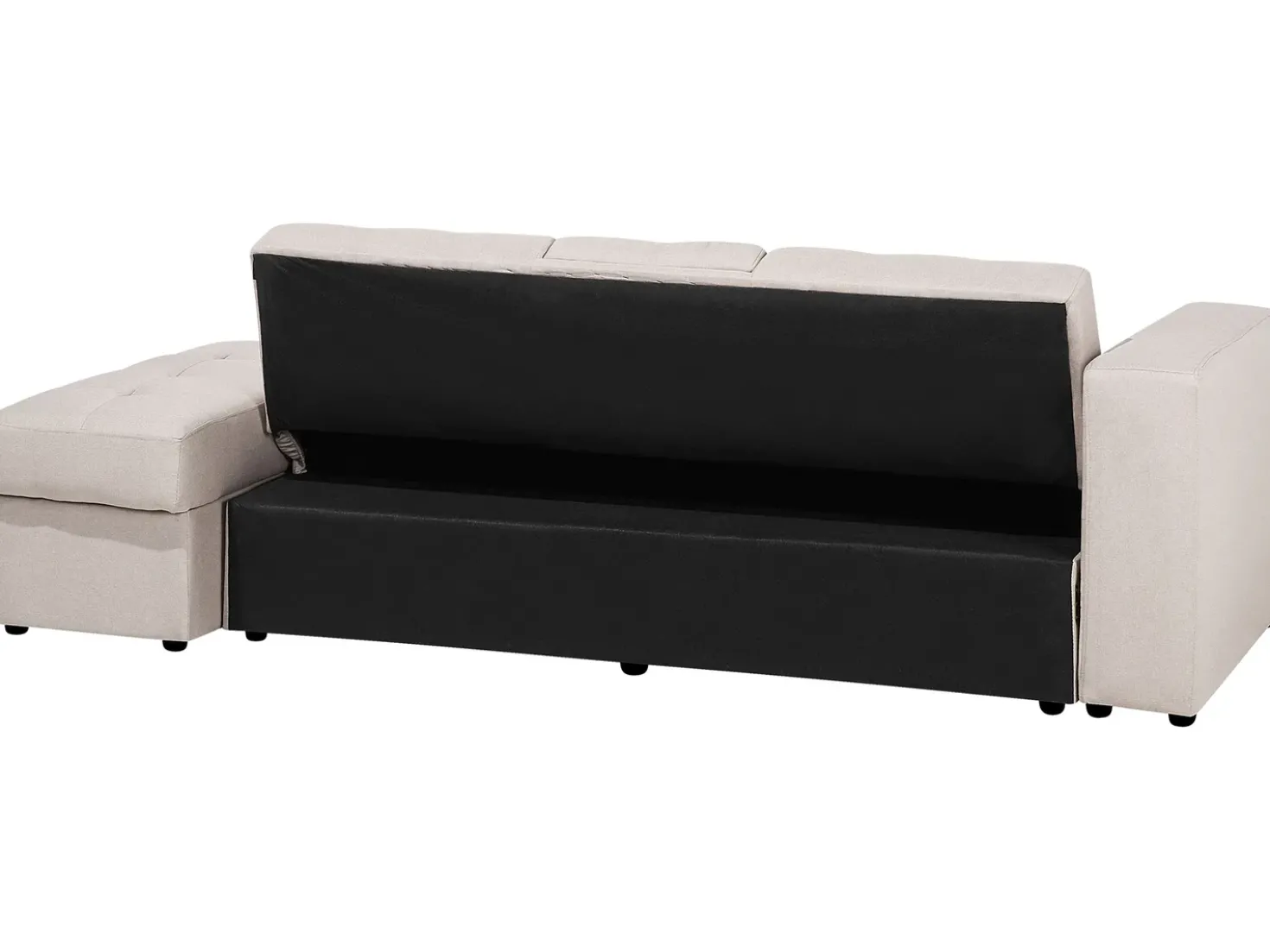 Divano letto 3 posti FALSTER Tessuto Beige con contenitore