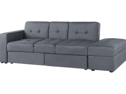 Divano letto 3 posti FALSTER Tessuto Grigio scuro con contenitore
