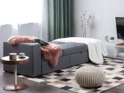 Divano letto 3 posti FALSTER Tessuto Grigio scuro con contenitore
