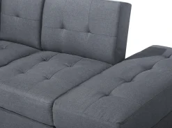 Divano letto 3 posti FALSTER Tessuto Grigio scuro con contenitore