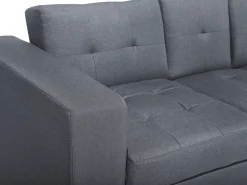 Divano letto 3 posti FALSTER Tessuto Grigio scuro con contenitore