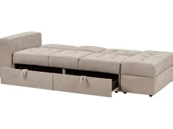Divano letto 3 posti FALSTER Tessuto Marrone chiaro con contenitore