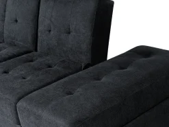 Divano letto 3 posti FALSTER Tessuto Nero con contenitore
