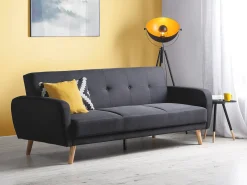 Divano letto 3 posti FLORLI Tessuto Nero