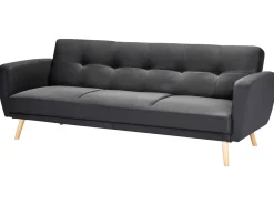 Divano letto 3 posti FLORLI Tessuto Nero