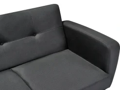 Divano letto 2 posti FLORLI Tessuto Nero