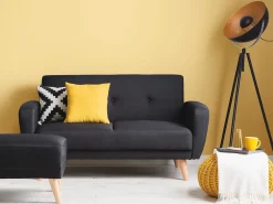 Divano letto 2 posti FLORLI Tessuto Nero
