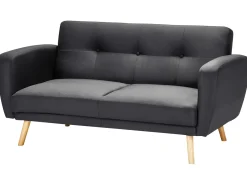 Divano letto 2 posti FLORLI Tessuto Nero