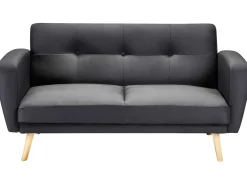Divano letto 2 posti FLORLI Tessuto Nero