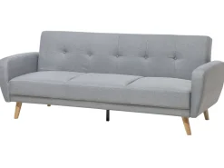 Divano letto 3 posti FLORLI Tessuto Grigio chiaro