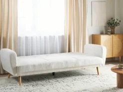 Divano letto 3 posti FLORLI Bouclé Bianco sporco