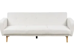 Divano letto 3 posti FLORLI Bouclé Bianco sporco