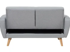 Divano letto 2 posti FLORLI Tessuto Grigio chiaro