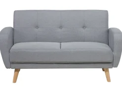 Divano letto 2 posti FLORLI Tessuto Grigio chiaro