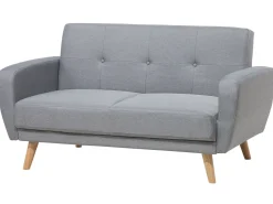 Divano letto 2 posti FLORLI Tessuto Grigio chiaro