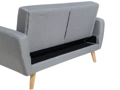 Divano letto 2 posti FLORLI Tessuto Grigio chiaro