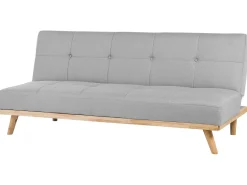 Divano letto 3 posti FROYA Tessuto Grigio chiaro