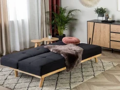 Divano letto 3 posti FROYA Tessuto Nero