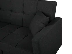 Divano letto 3 posti GLOMMA Tessuto Nero