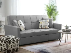 Divano letto 3 posti GLOMMA Tessuto Grigio chiaro