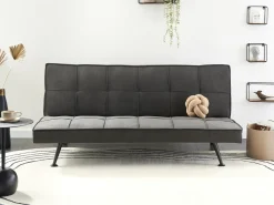 Divano letto 3 posti HASLE Tessuto Grigio scuro