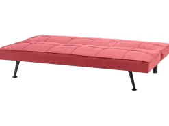 Divano letto 3 posti HASLE Tessuto Rosso