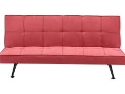 Divano letto 3 posti HASLE Tessuto Rosso