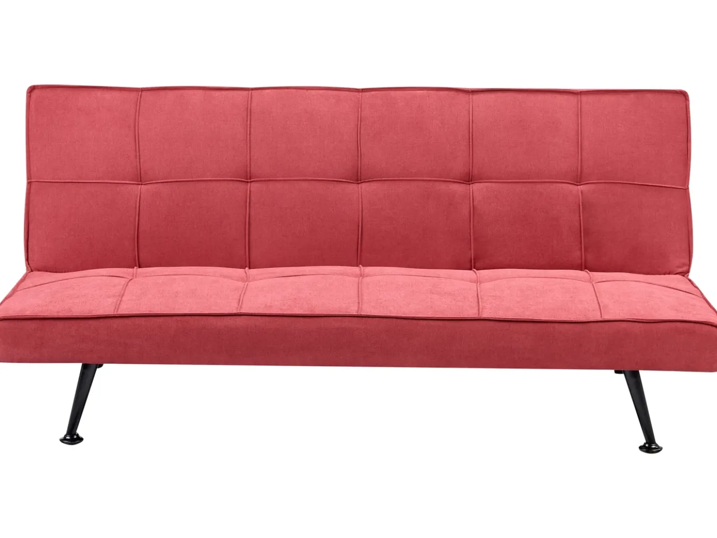 Divano letto 3 posti HASLE Tessuto Rosso
