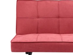 Divano letto 3 posti HASLE Tessuto Rosso