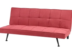 Divano letto 3 posti HASLE Tessuto Rosso