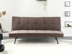 Divano letto 3 posti HASLE Tessuto Marrone