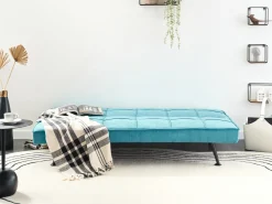 Divano letto 3 posti HASLE Tessuto Blu oltremare