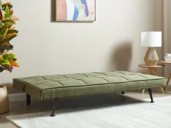 Divano letto 3 posti HASLE Tessuto Verde oliva