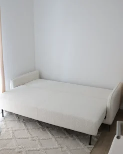 Divano letto 3 posti HEMING Bouclé Bianco sporco