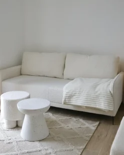 Divano letto 3 posti HEMING Bouclé Bianco sporco