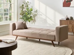Divano letto 3 posti HJULBY Marrone chiaro