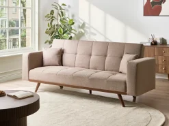 Divano letto 3 posti HJULBY Marrone chiaro