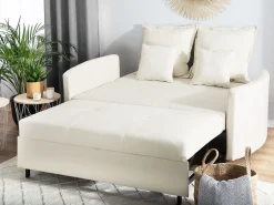 Divano letto 2 posti HOVIN Tessuto Beige chiaro