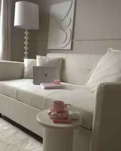 Divano letto 2 posti HOVIN Tessuto Beige chiaro