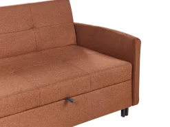 Divano letto 2 posti HOVIN Tessuto Marrone dorato