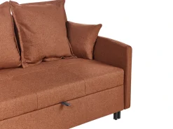 Divano letto 2 posti HOVIN Tessuto Marrone dorato
