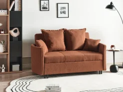 Divano letto 2 posti HOVIN Tessuto Marrone dorato